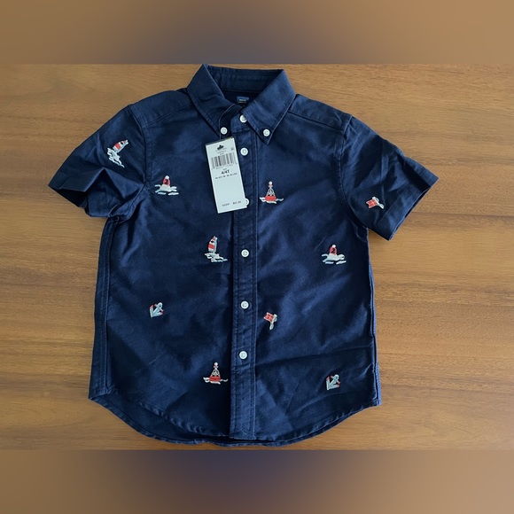 NWT Ralph Lauren Newport Navy Sail Embroidered Oxford Shirt Size 4T - Picture 4 of 4